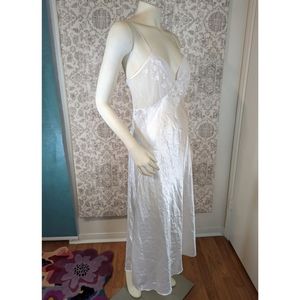 Vintage Val Mode Bridal lingerie Slip Midi Length Lace Satin Beading